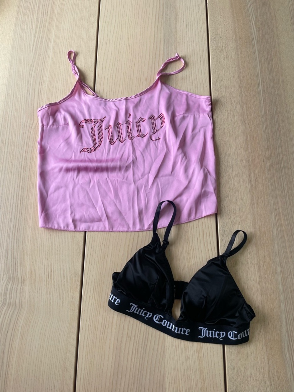 Juicy Couture Pink Rhinestone Cami and Juicy Couture Bralette ladies size small
